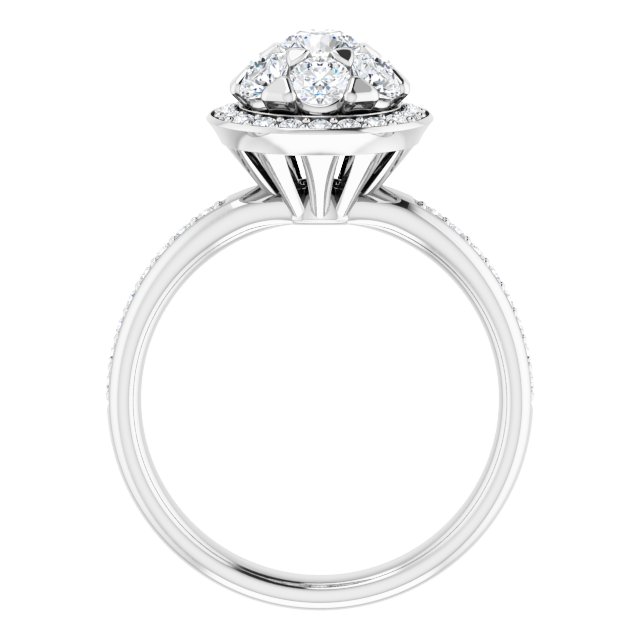 14K White 1 1/8 CTW Diamond Engagement Ring